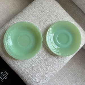 Vintage Fire King Saucer Jadeite Set of 2